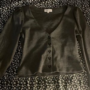 Wild Fox Privacy Please Grey Button Down Sweater